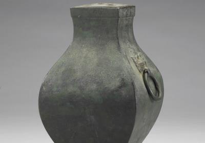 图片[2]-Fang wine vessel with animal-mask ring handles and metal inner liner, Han dynasty (206BCE.-220CE)-China Archive